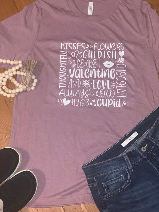 Valentine's Day Word Cluster T-Shirt
